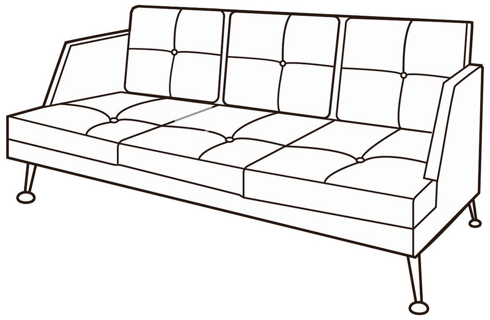 Диван 3-х местный низкий Диктатор Хром