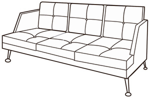 Диван 3-х местный низкий Диктатор Хром