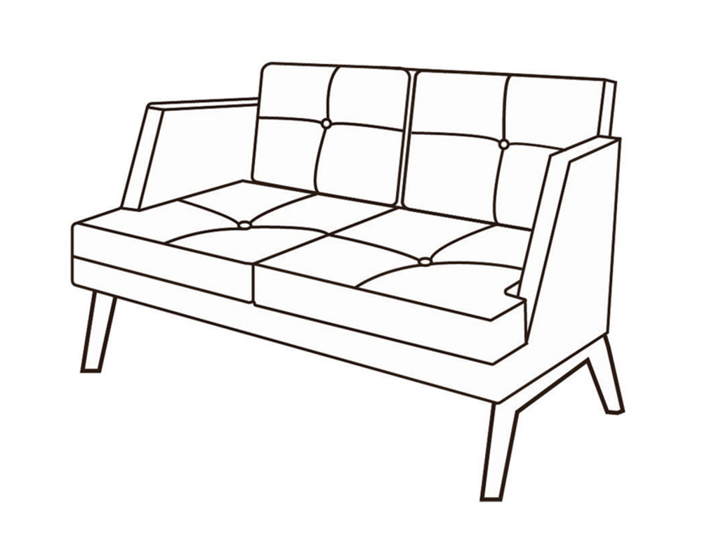 Диван 2-х местный низкий Диктатор