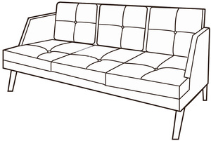 Диван 3-х местный низкий Диктатор