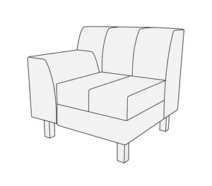 Модуль 1-местный с левым подлокотником Лима