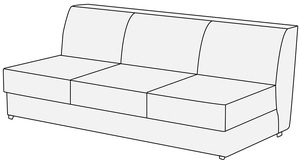 Модуль 3-х местный без подлокотников Омега