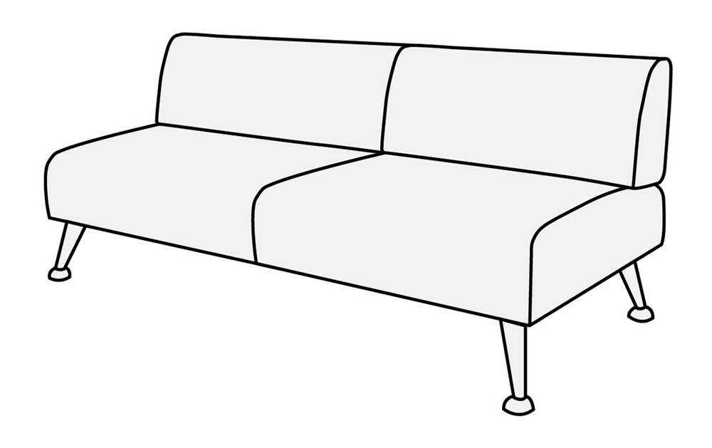 Модуль 2-х местный без подлокотников Вейт