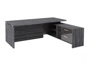 Стол руководителя с опорной тумбой (правый) (Фурнитура INOX)