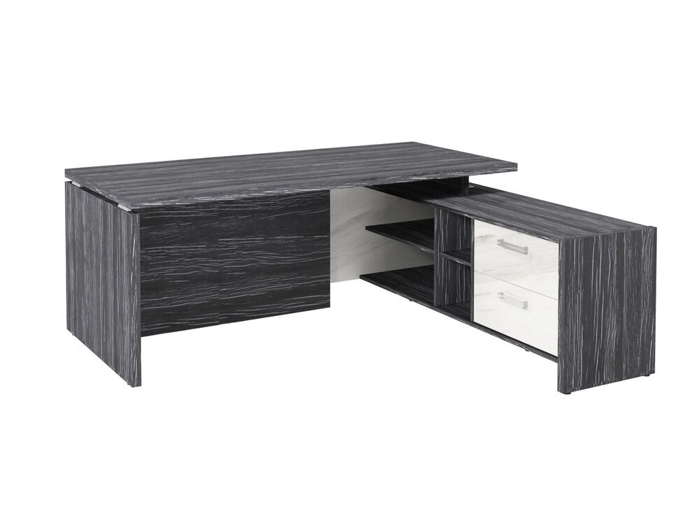 Стол руководителя с опорной тумбой (правый) (Фурнитура INOX)