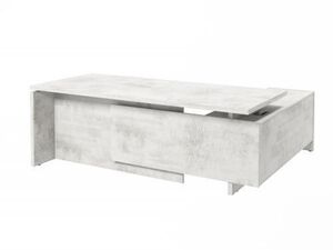 Стол руководителя с опорной тумбой (левый) (Фурнитура черная)