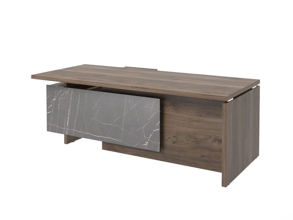 Стол руководителя с опорной тумбой (правый) (Фурнитура INOX)