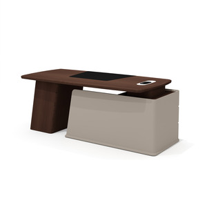 Стол руководителя с опорной тумбой (левый)