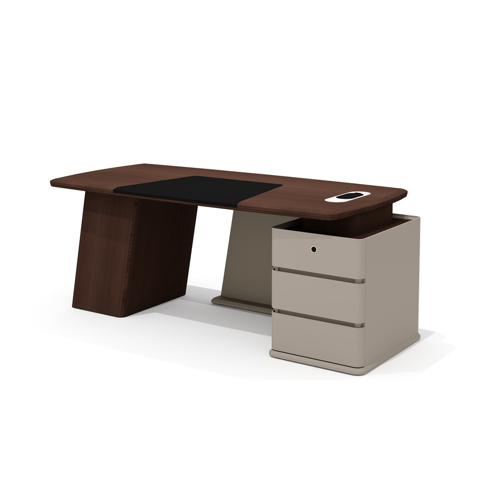 Стол руководителя с опорной тумбой (правый)