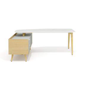 Стол рабочий эргономичный с опорной тумбой