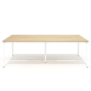 Двойная группа сдвоенного стола с вырезом на металлокаркасе