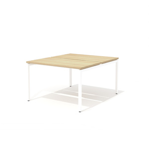 Сдвоенный стол прямой с вырезом на металлокаркасе