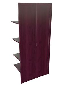 Наполнение двухстворчатого шкафа с деревянными дверьми и вешалкой