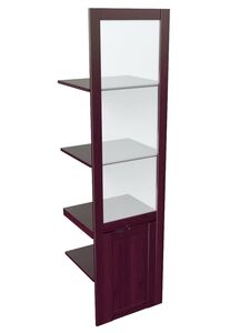 Наполнение одностворчатого шкафа со стеклом