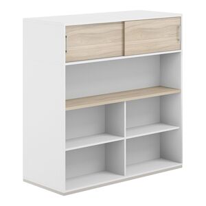 Стеллаж-комбо 2-стор. 1238 с антресолью, с экраном ЛДСП