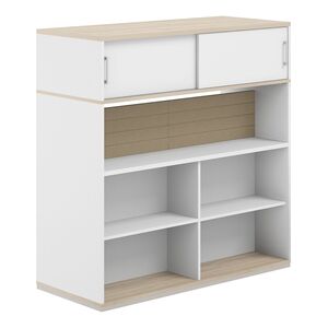 Стеллаж-комбо 2-стор. 1638 с антресолью, с экраном тканевым низким