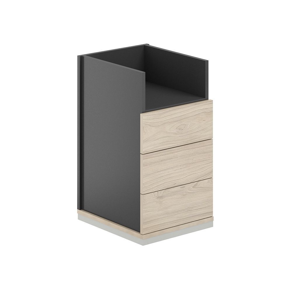 Тумба приставная 3 ящ. метаб.+ниша, без топа