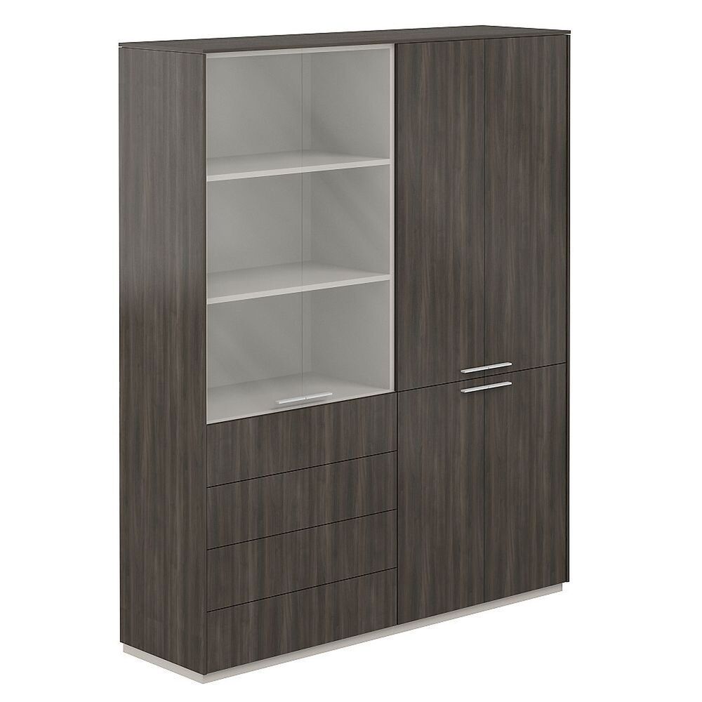 Шкаф высокий + Шкаф высокий со стеклом матовым, 4 ящ.