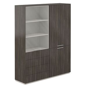 Шкаф высокий + Шкаф высокий со стеклом матовым, 4 ящ.