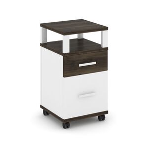 Тумба мобильная 1 ящик + 1 распашной фасад с надставкой