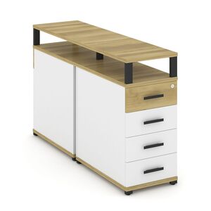Тумба двухсторонняя опорная/приставная 4 ящика с надставкой