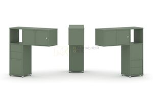 Надставка низкая + (Задняя стенка - 4 шт) + (Блок 2 ящика - 2 шт) + (Распашной фасад - 2 шт)