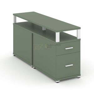 Тумба двухсторонняя приставная 1 ящик + 1 распашной фасад с надставкой