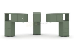 Надставка низкая + (Задняя стенка - 4 шт) + (Блок 2 ящика - 2 шт) + (Распашной фасад - 2 шт)