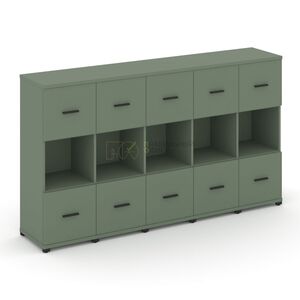 Шкаф пять узких секций, 3 ниши