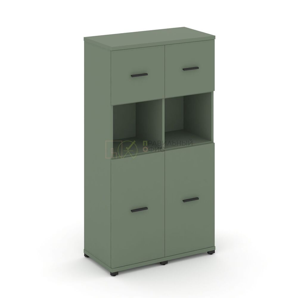 Шкаф две узкие секции, 4 ниши