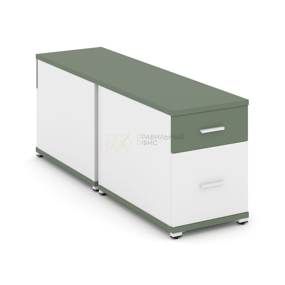 Тумба двухсторонняя опорная/приставная 1 ящик + 1 распашной фасад