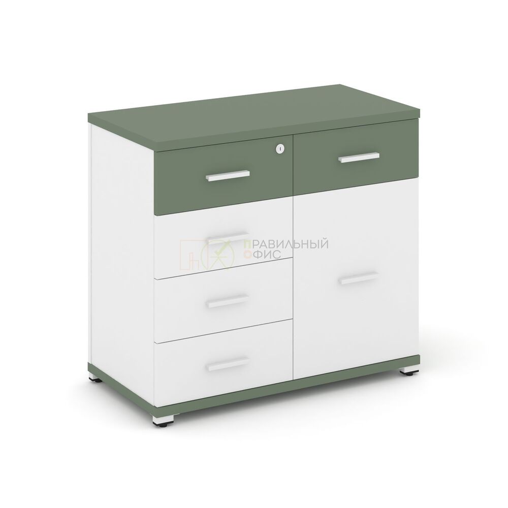 Тумба приставная широкая 5 ящиков + 1 распашной фасад