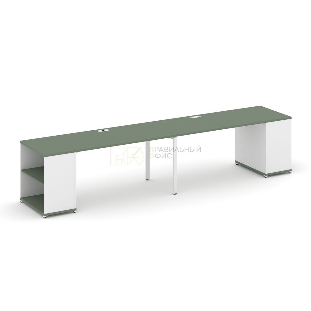 Рабочая станция с опорными стеллажами