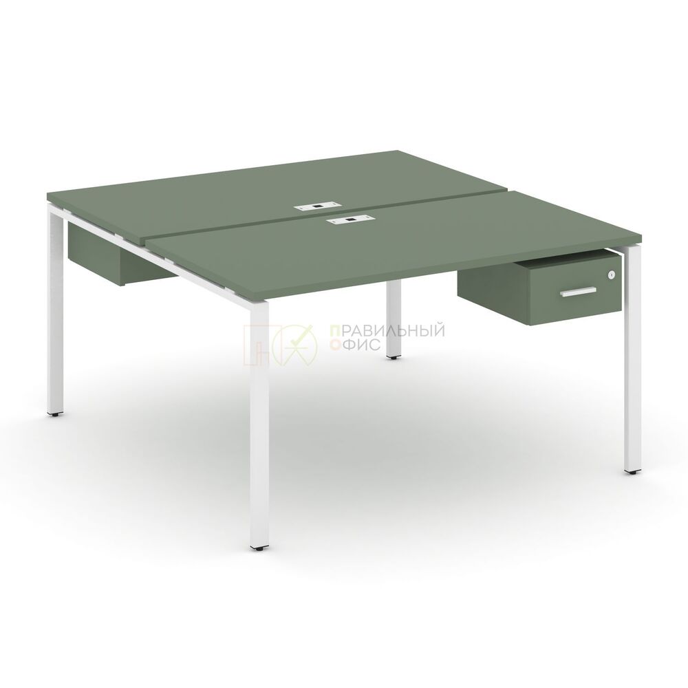 Рабочая станция двухсторонняя с подвесными тумбами на 2 места