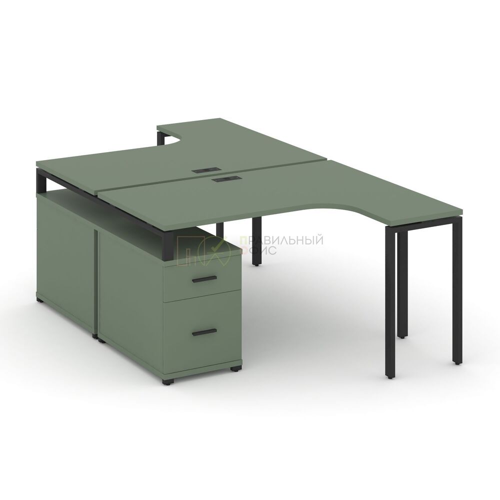 Рабочая станция с двойной опорной тумбой