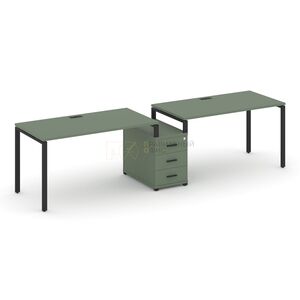 Рабочая станция на 2 места с одной опорной тумбой