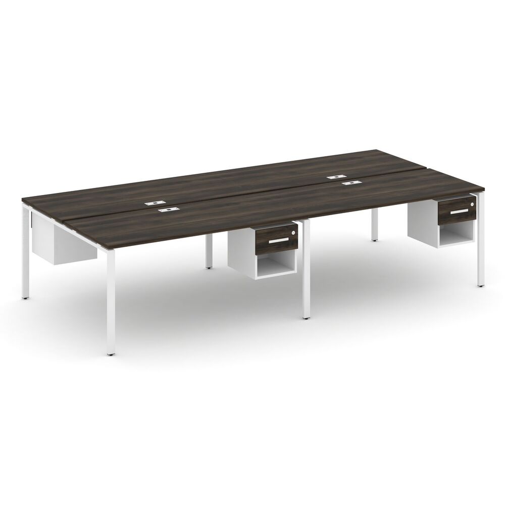 Рабочая станция двухсторонняя с подвесными тумбами на 4 места