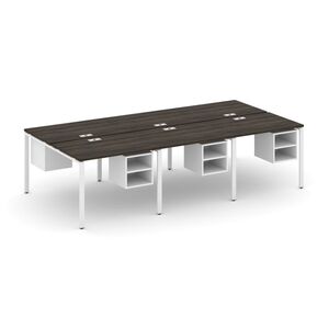 Рабочая станция двухсторонняя с подвесными тумбами на 6 мест