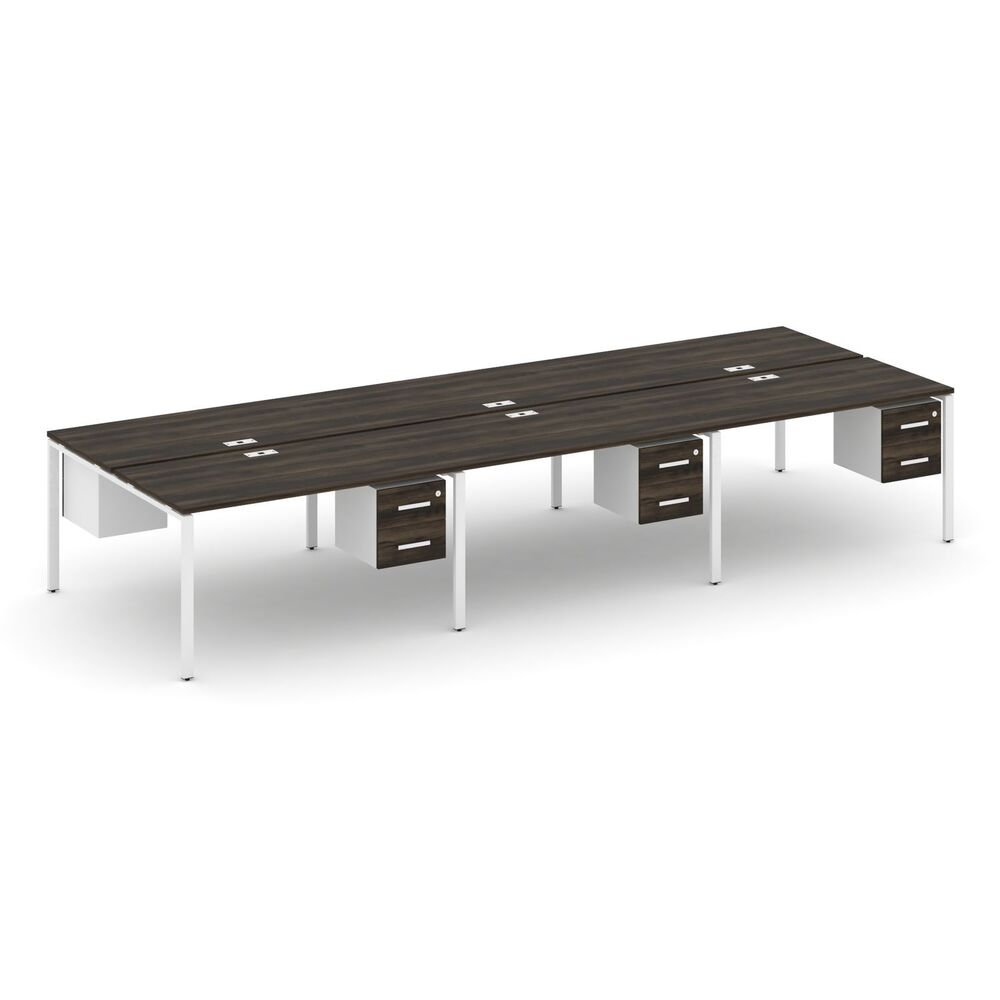 Рабочая станция двухсторонняя с подвесными тумбами на 6 мест