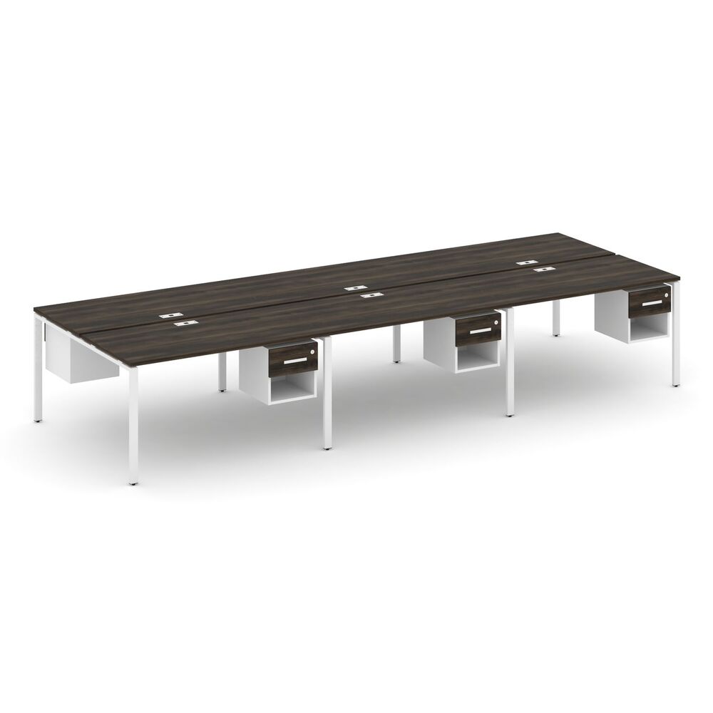 Рабочая станция двухсторонняя с подвесными тумбами на 6 мест