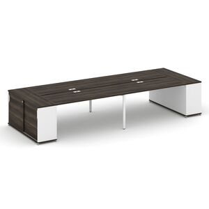 Рабочая станция с опорными шкафами купе