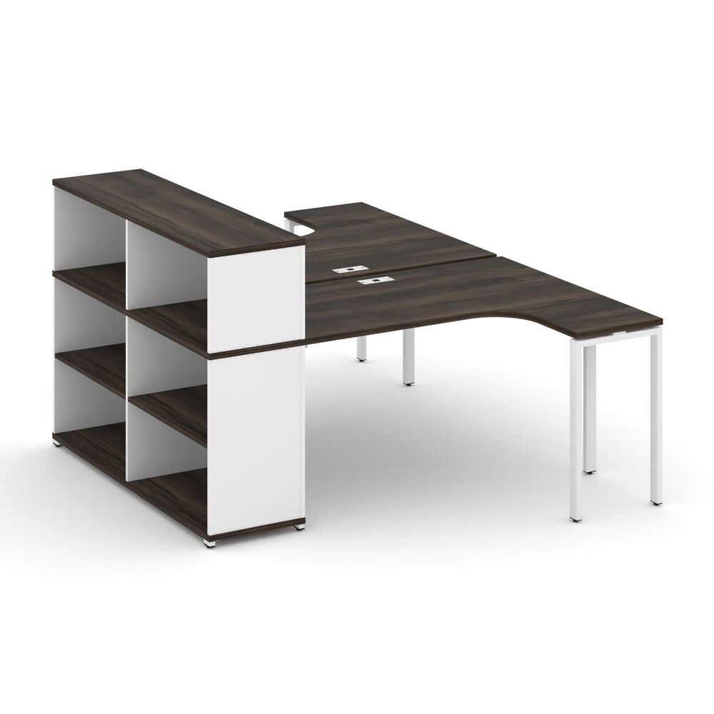 Рабочая станция с опорным стеллажом с надставкой низкой