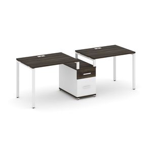 Рабочая станция на 2 места с одной опорной тумбой