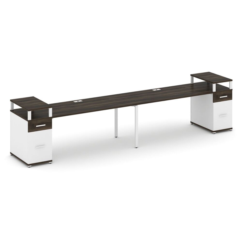 Рабочая станция на 2 места с двумя опорными тумбами