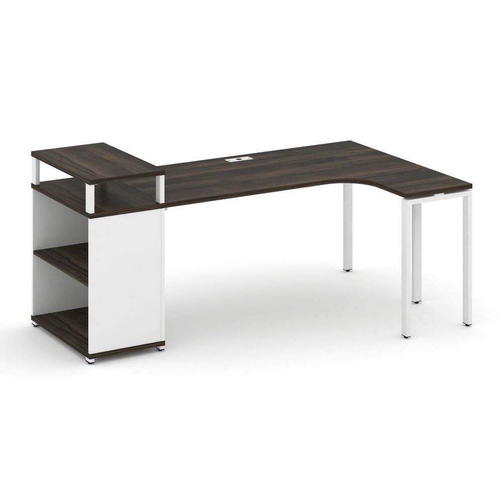 Стол эргономичный с опорным стеллажом с верхним горизонтом правый