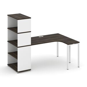 Стол эргономичный с опорным стеллажом с надставкой высокой правый