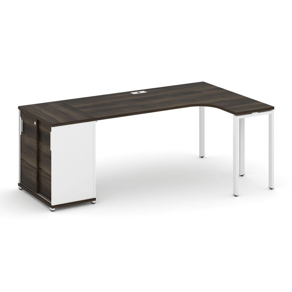 Стол эргономичный с опорным шкафом-купе правый