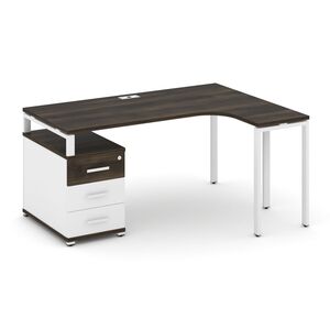 Стол эргономичный правый с опорной тумбой