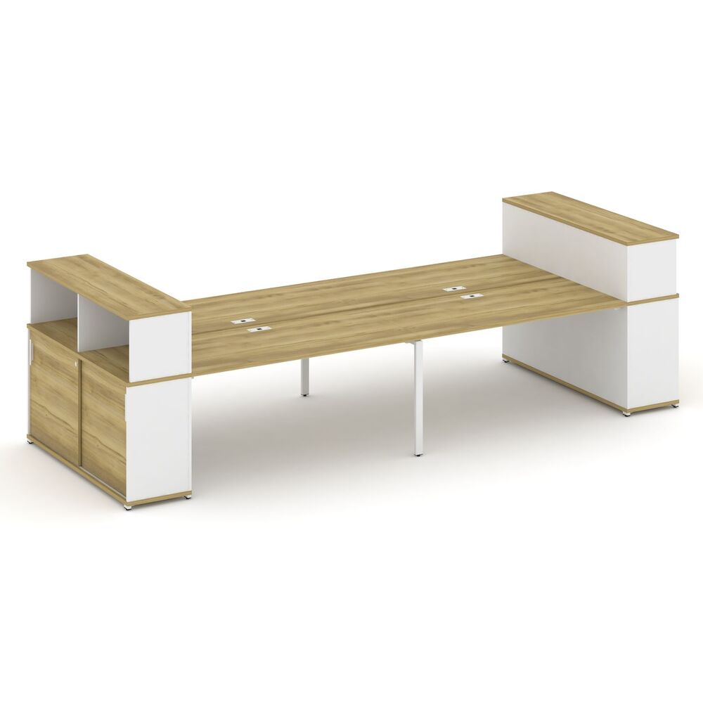 Рабочая станция с опорными шкафами купе с надставкой низкой