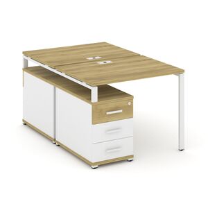 Рабочая станция на 2 места с двухсторонней опорной тумбой